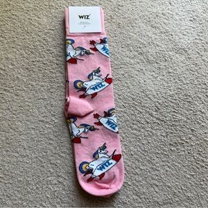 WIZ Unisex Fashion Socks Pink Flying Unicorns NEW Sock Funky One Size Love Magic